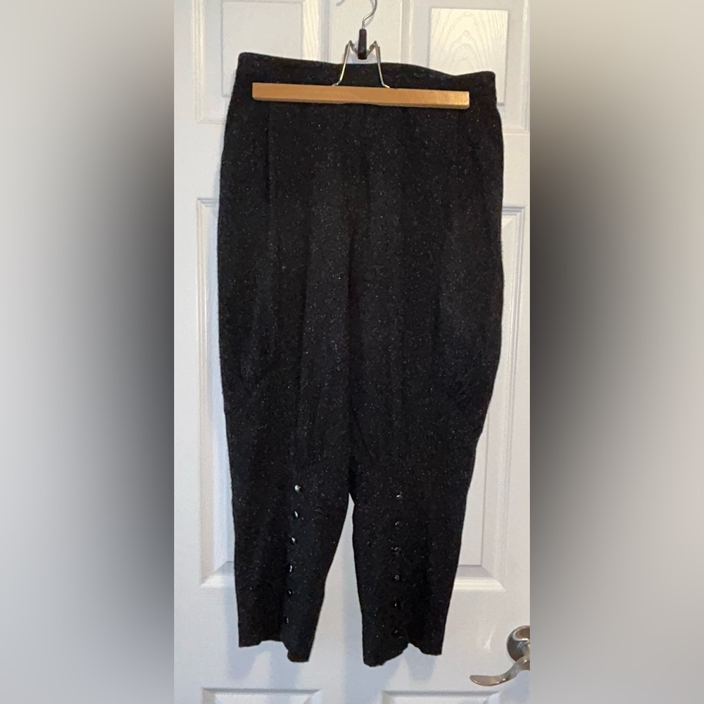 Black With White Fleck Balloon Leg Wool Knickers